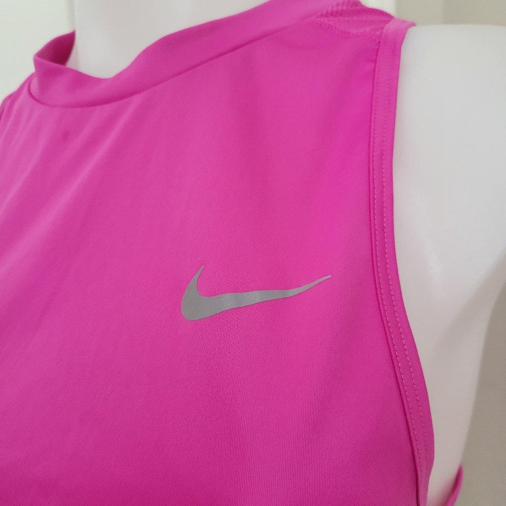 2/$25 Nike Running DriFit Mesh Panel Racerback Tank S Bright Raspberry EUC - Picture 2 of 9